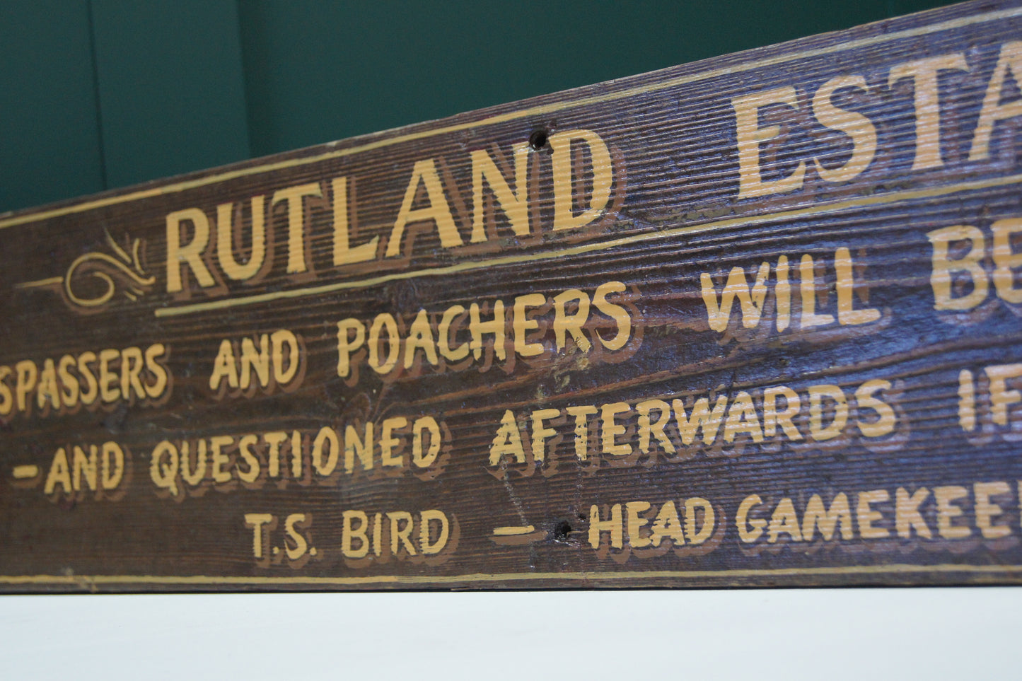 Rutland Estate Wooden Sign