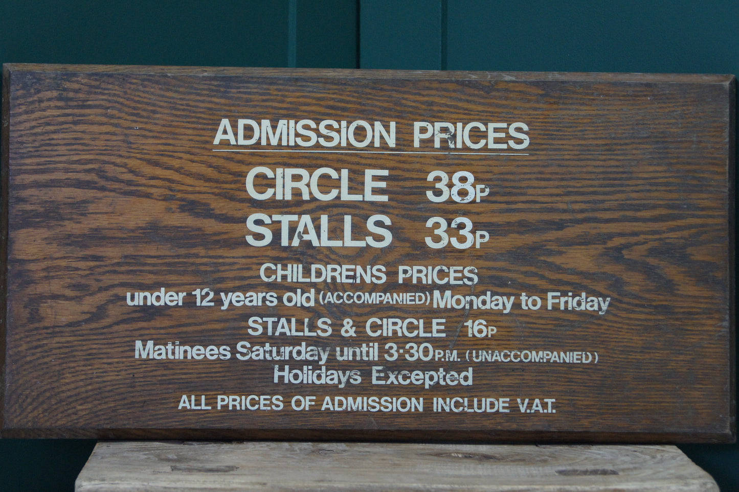 Admissions Theatre Sign