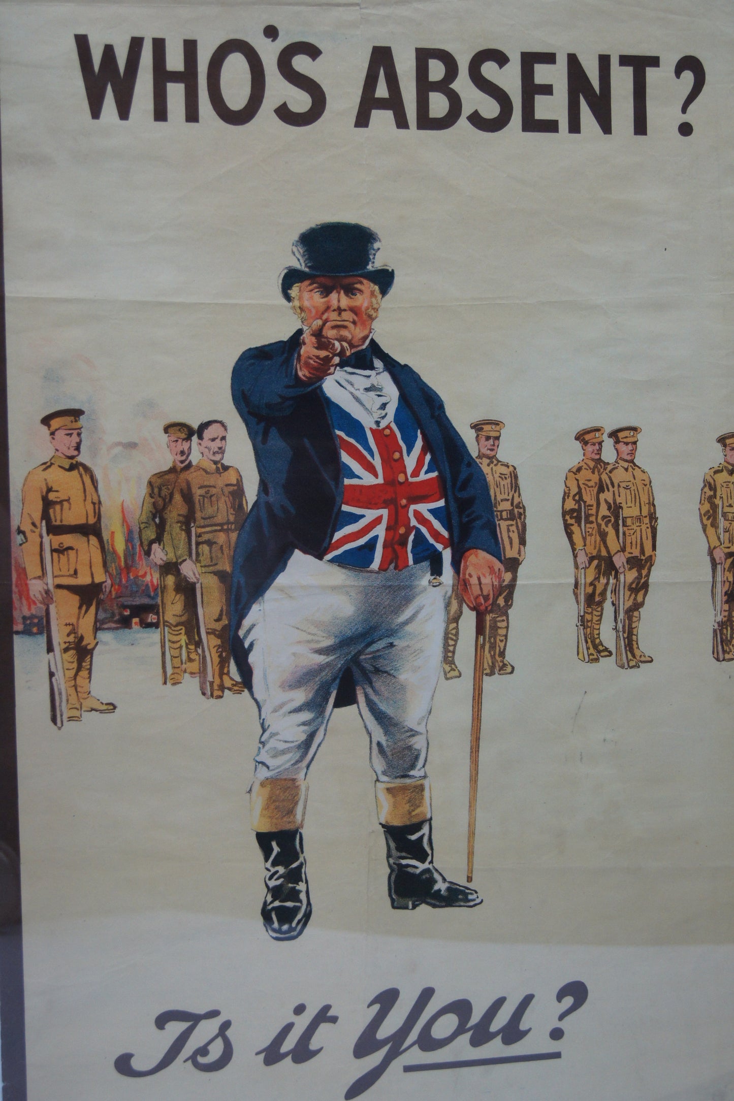 Original WW1 Recruitment Poster - Who's Absent?