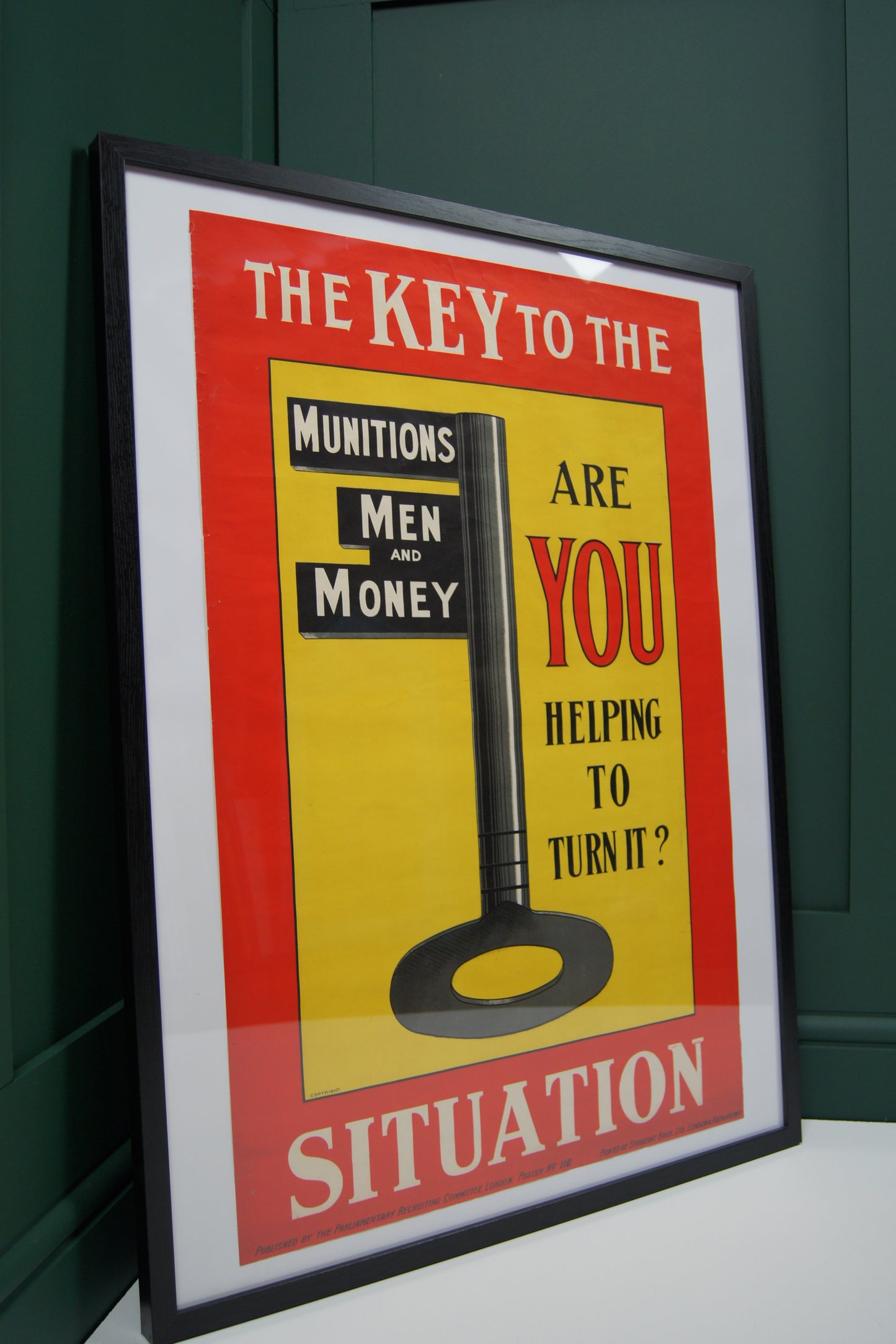 Original WW1 Recruitment Poster - The Key to the Situation