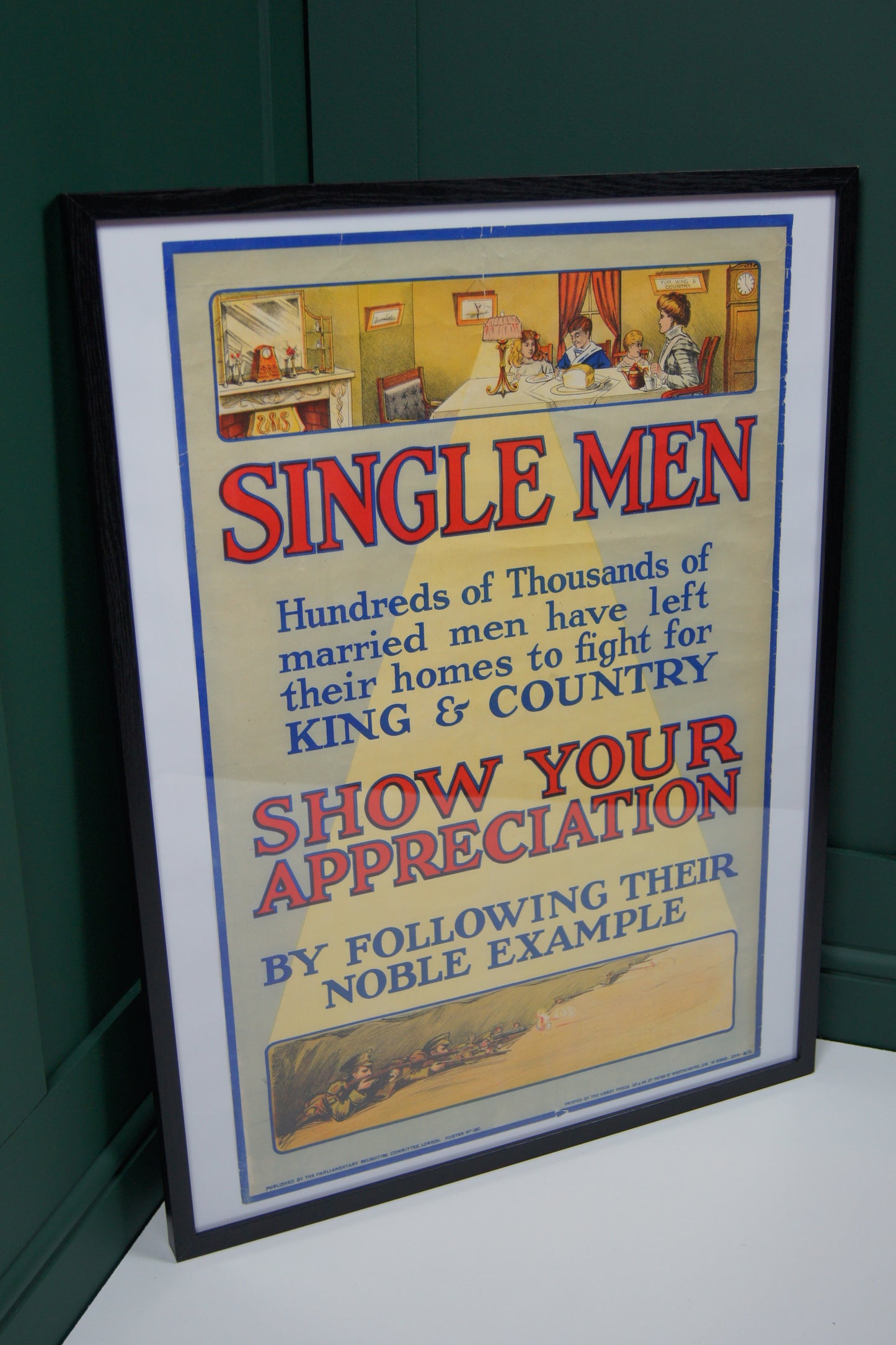 Original WW1 Recruitment Poster - Single Men Show Your Appreciation