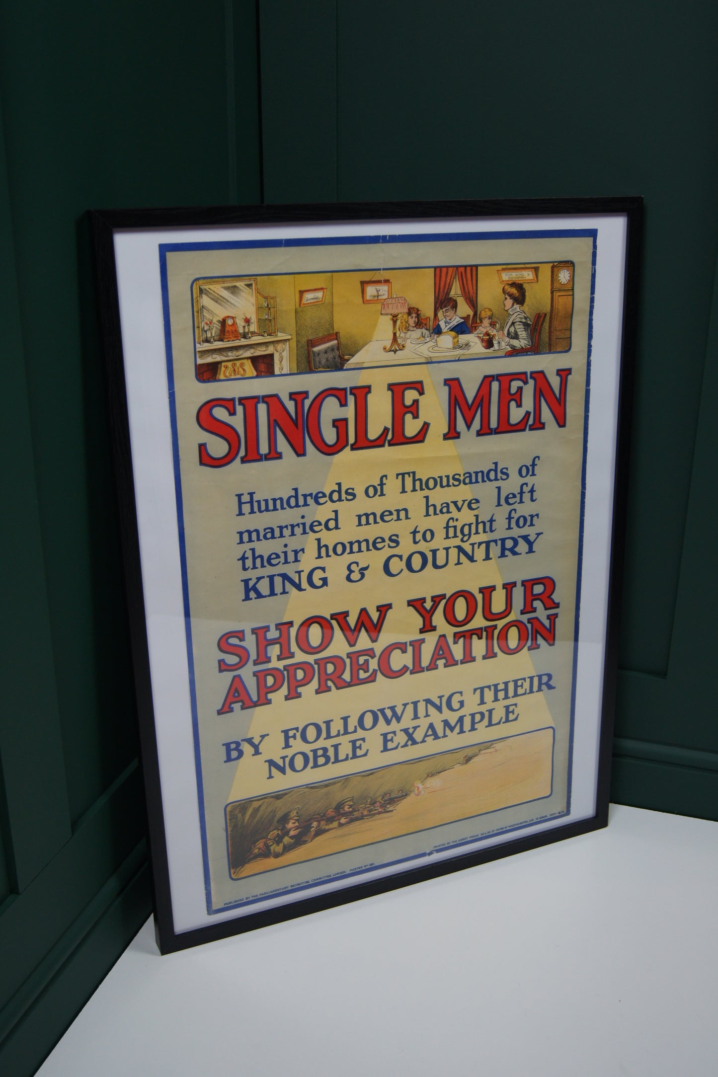 Original WW1 Recruitment Poster - Single Men Show Your Appreciation