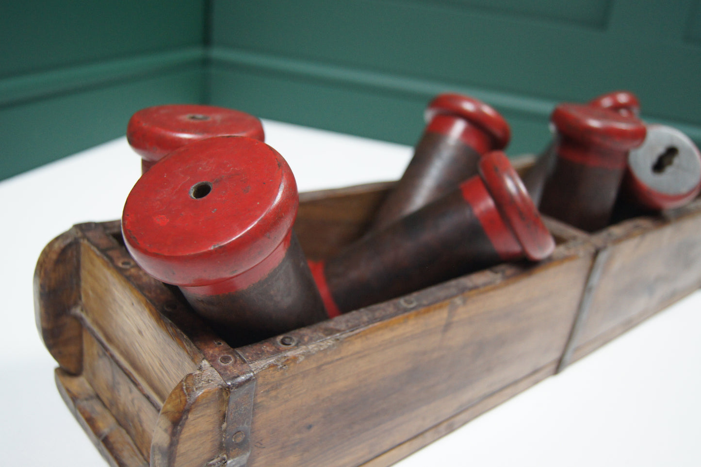 Vintage Red and Brown Bobbins