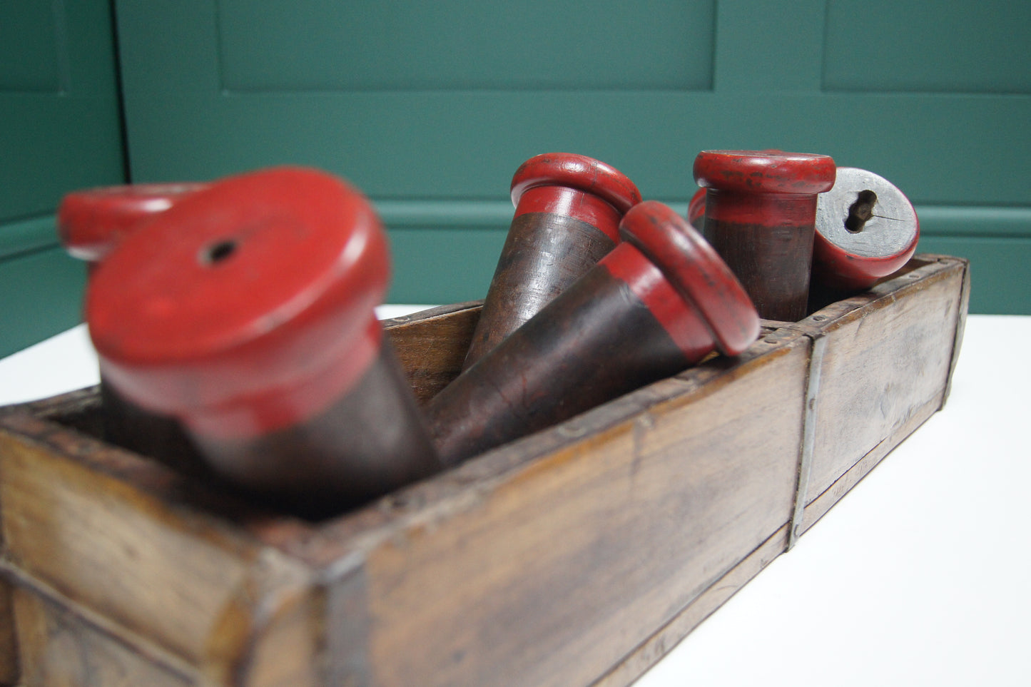 Vintage Red and Brown Bobbins