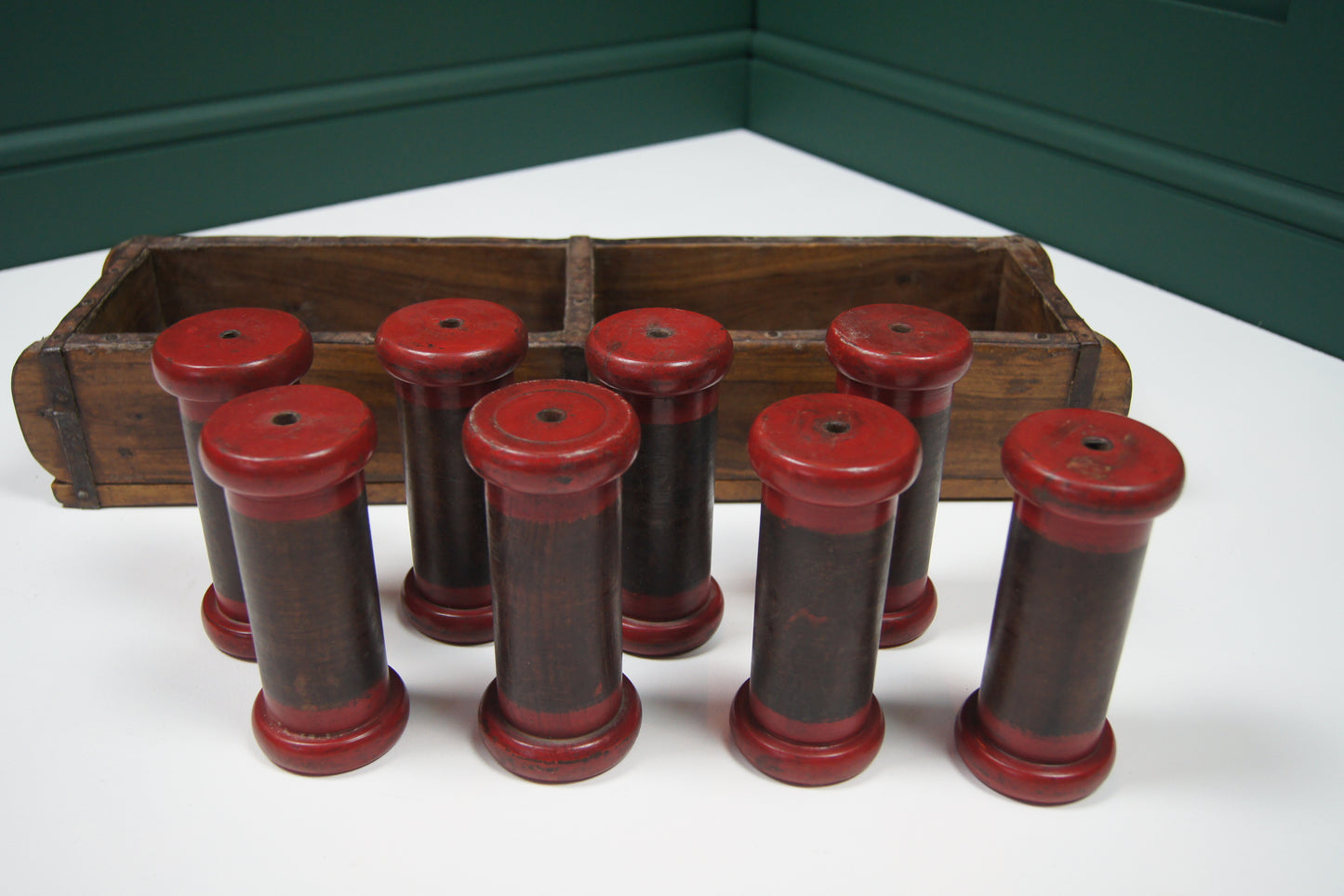 Vintage Red and Brown Bobbins