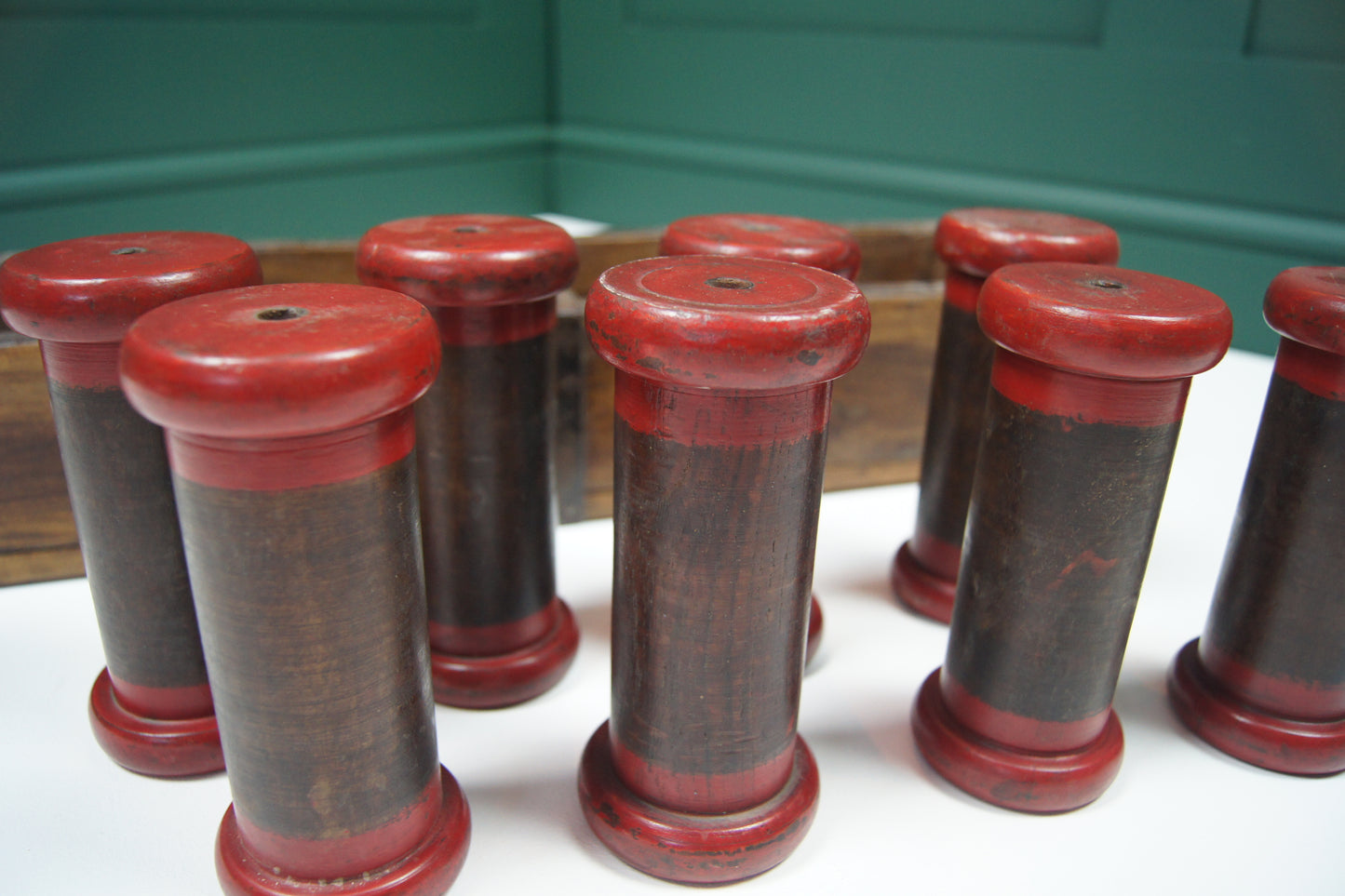 Vintage Red and Brown Bobbins