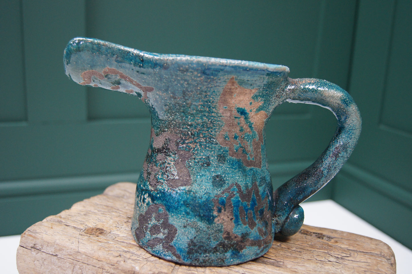 Raku Blue Pottery Jug