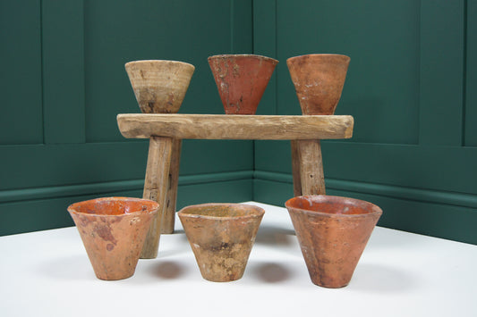 Vintage Antique French Terracotta Resin Sap Pots