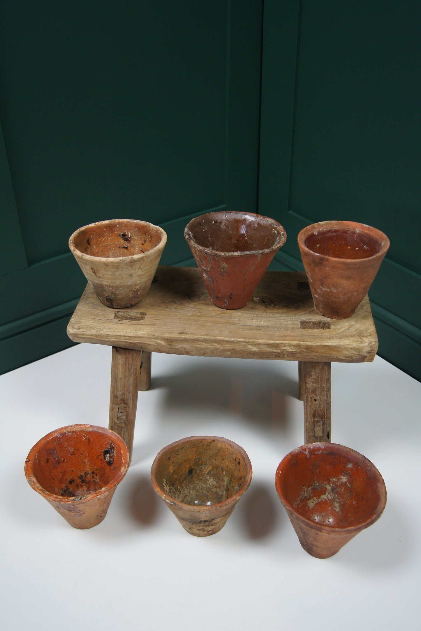Vintage Antique French Terracotta Resin Sap Pots