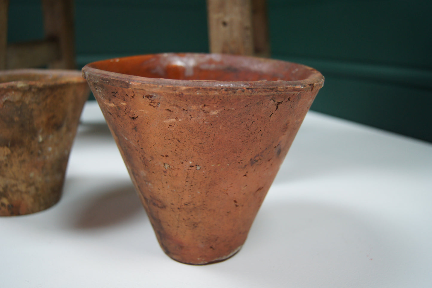 Vintage Antique French Terracotta Resin Sap Pots