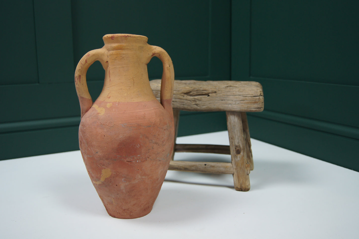 Vintage Terracotta Amphora/Jug - Dual Handle Orange