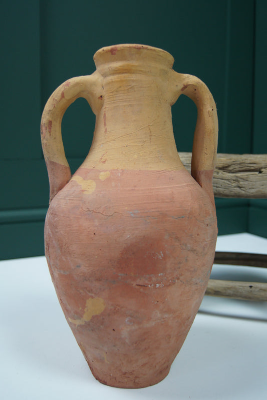 Vintage Terracotta Amphora/Jug - Dual Handle Orange