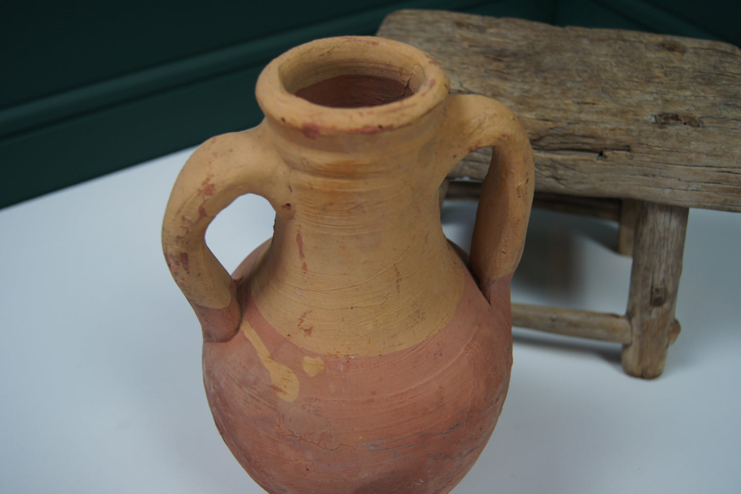 Vintage Terracotta Amphora/Jug - Dual Handle Orange