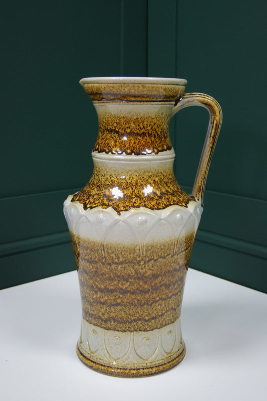 Large Brown & Yellow West German Vase '1816-45'