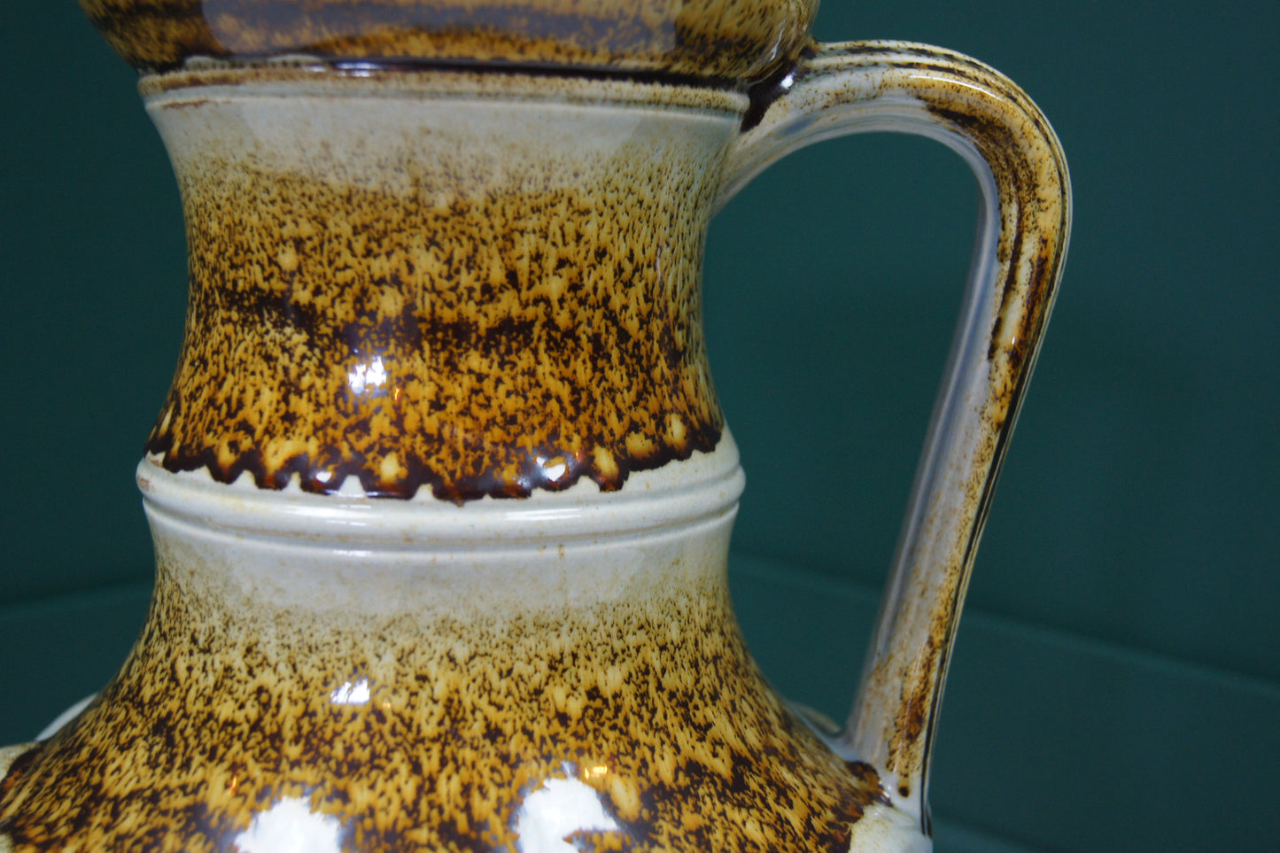 Large Brown & Yellow West German Vase '1816-45'
