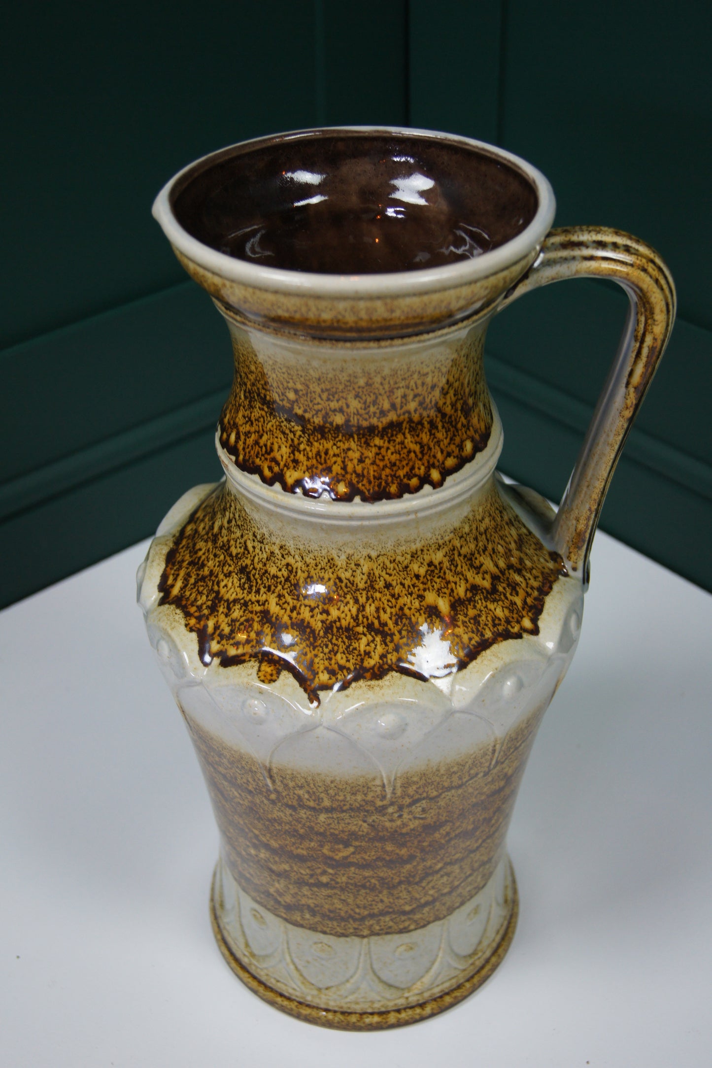 Large Brown & Yellow West German Vase '1816-45'