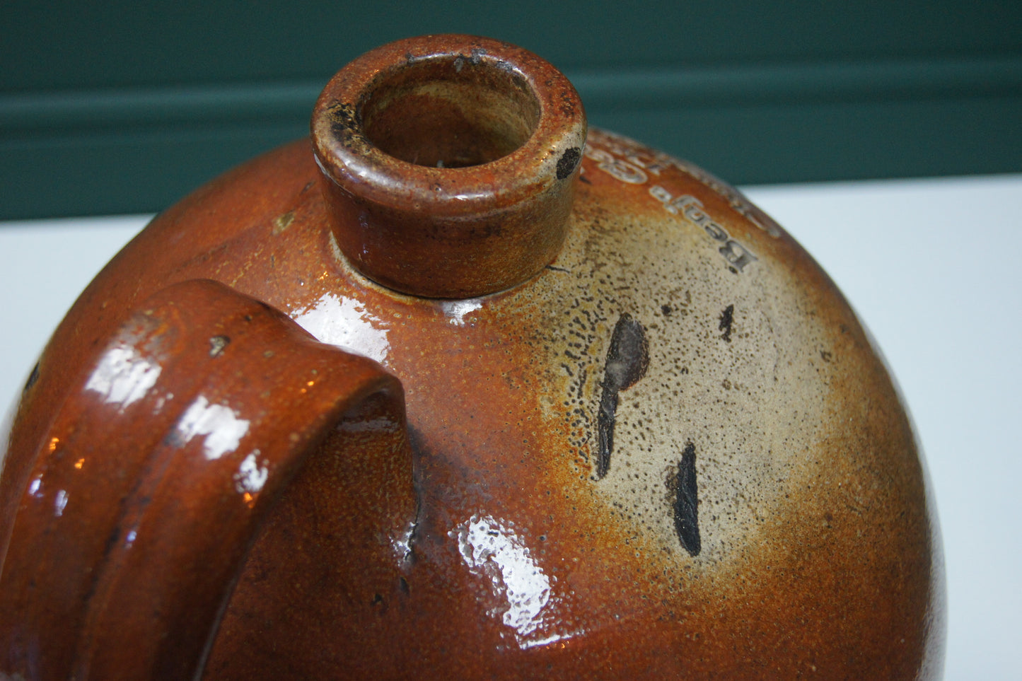 Large Antique Fulham Stoneware Flagon