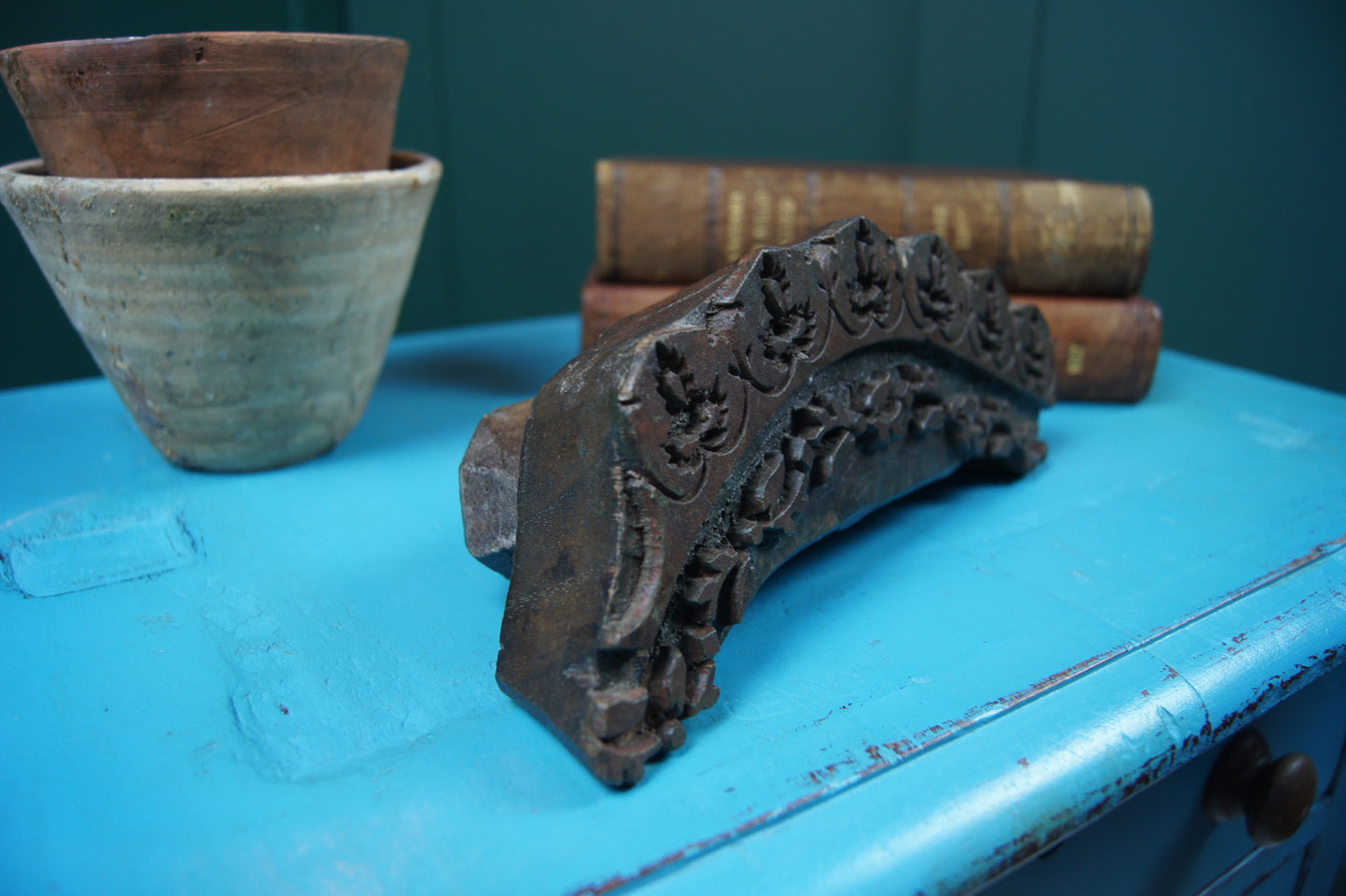 Large Vintage Reclaimed Wooden Indian Printing Block Stamp