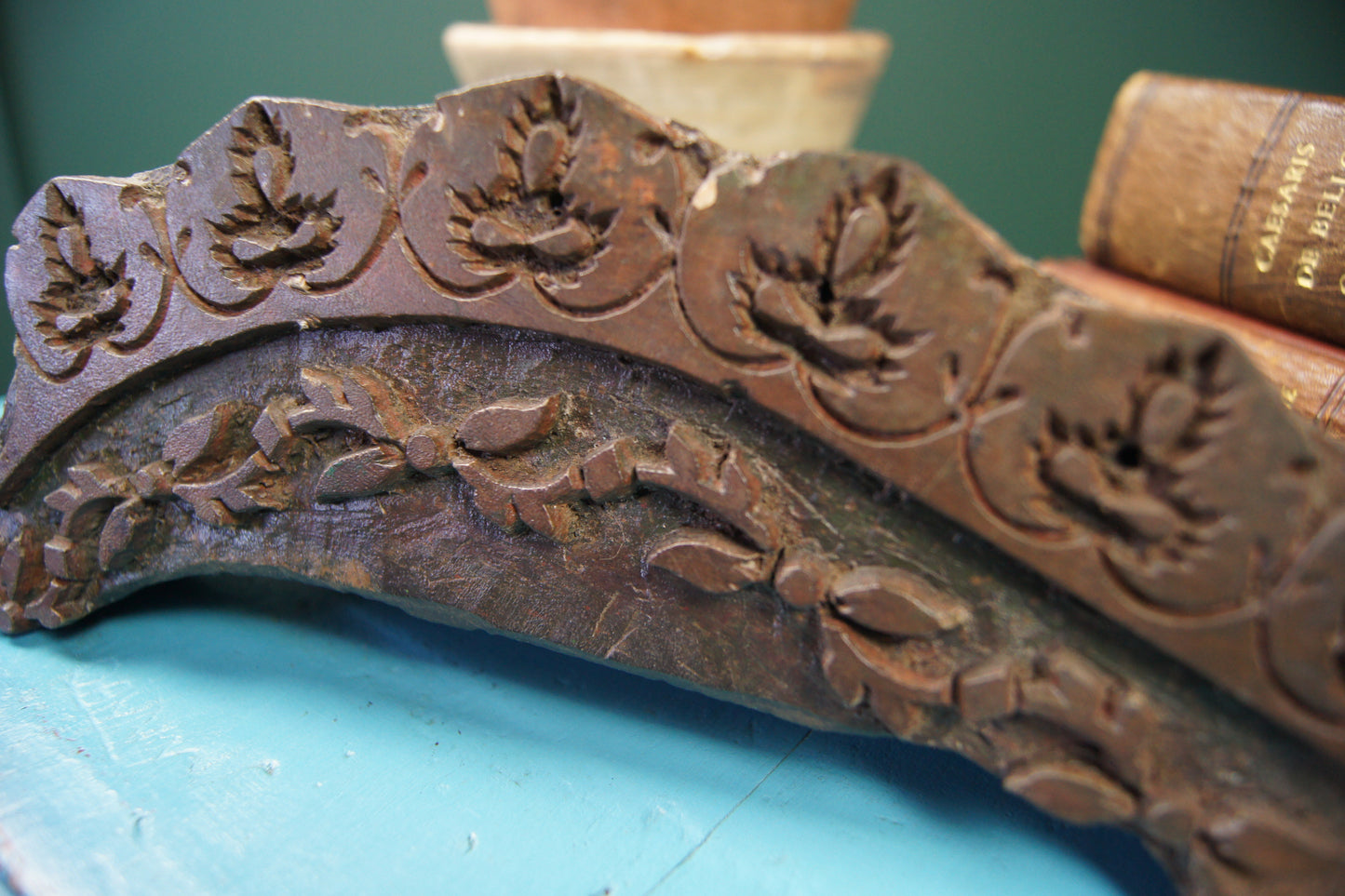 Large Vintage Reclaimed Wooden Indian Printing Block Stamp