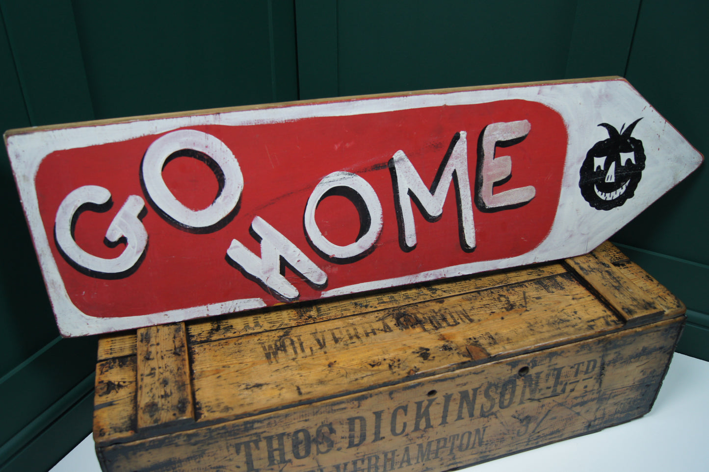 Rustic 'Go Home' Wooden Sign