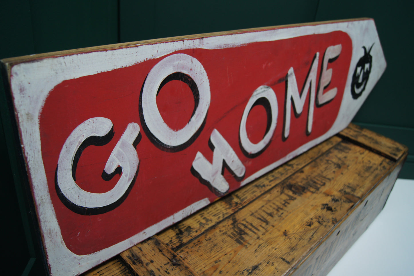Rustic 'Go Home' Wooden Sign