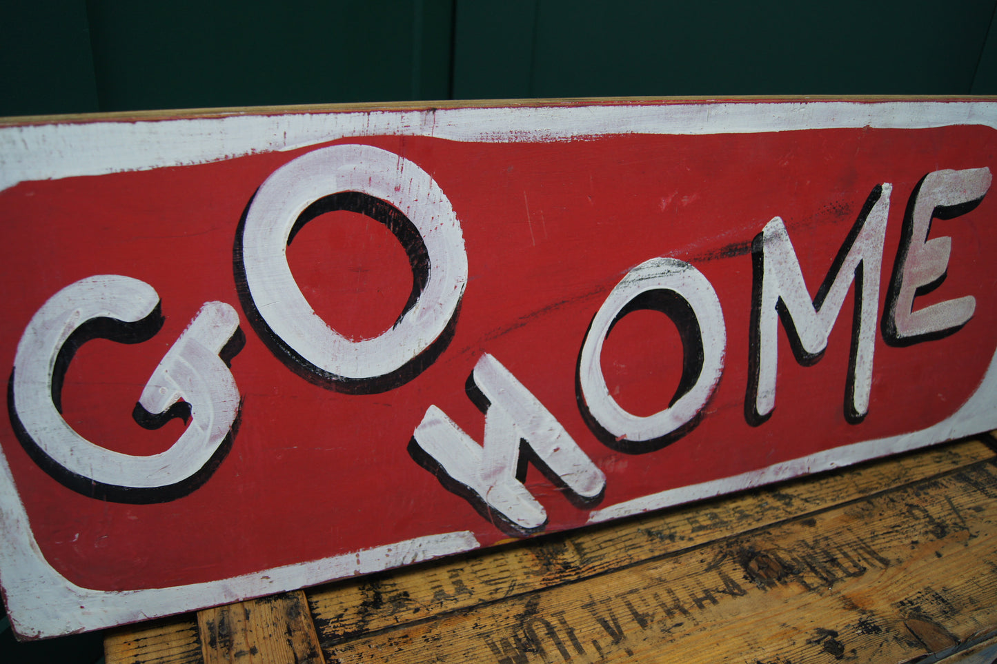 Rustic 'Go Home' Wooden Sign
