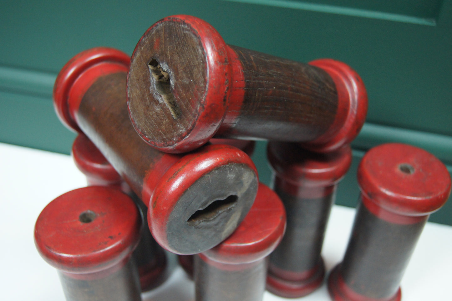 Vintage Red and Brown Bobbins
