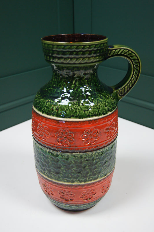 Large Red & Green West German Vase '661-40'
