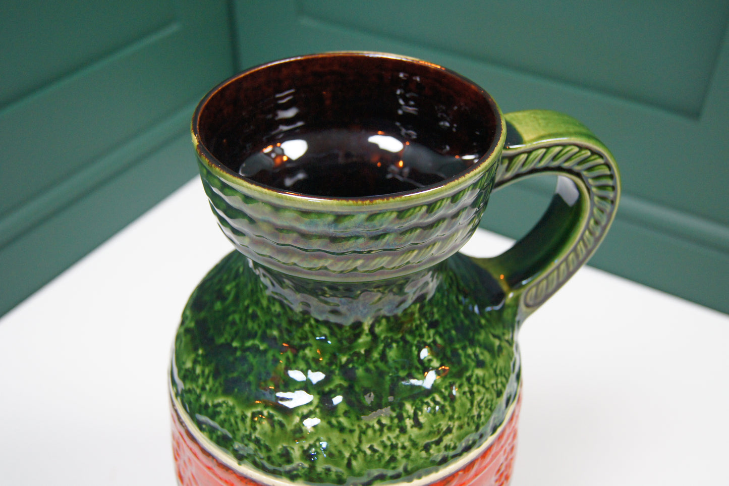 Large Red & Green West German Vase '661-40'