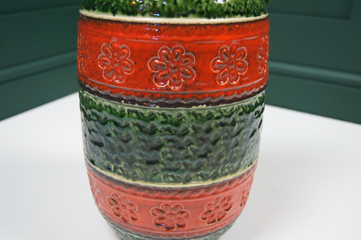 Large Red & Green West German Vase '661-40'