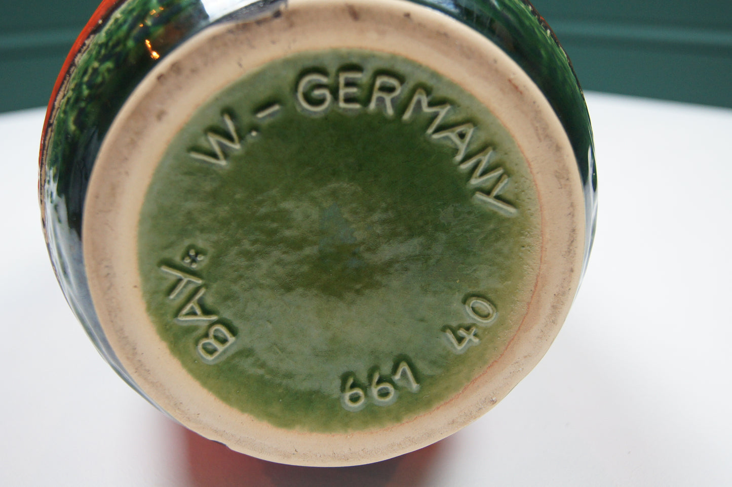 Large Red & Green West German Vase '661-40'