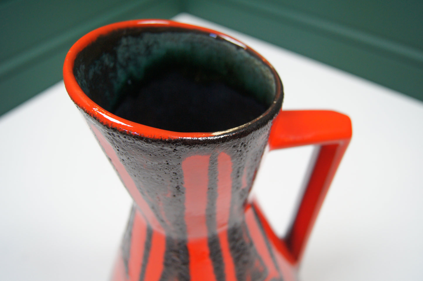 Large Black & Red West German Vase