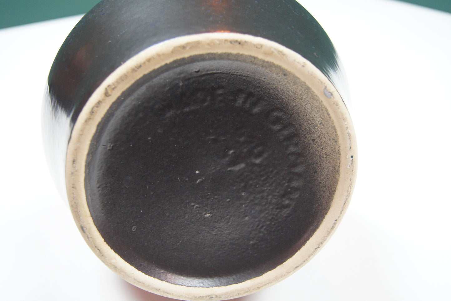 Large Black & Red West German Vase