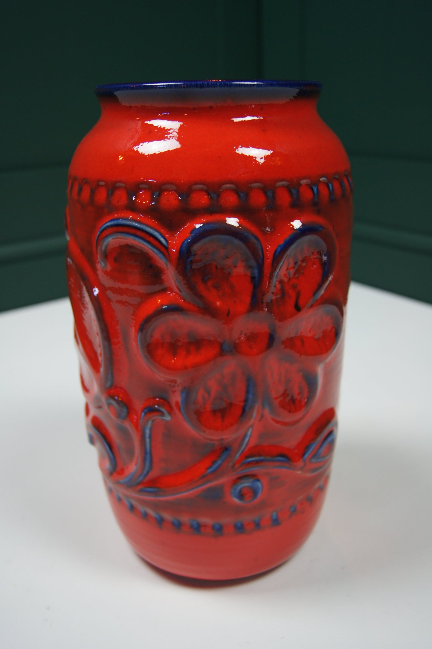 Large Red & Blue West German Vase '94-30'