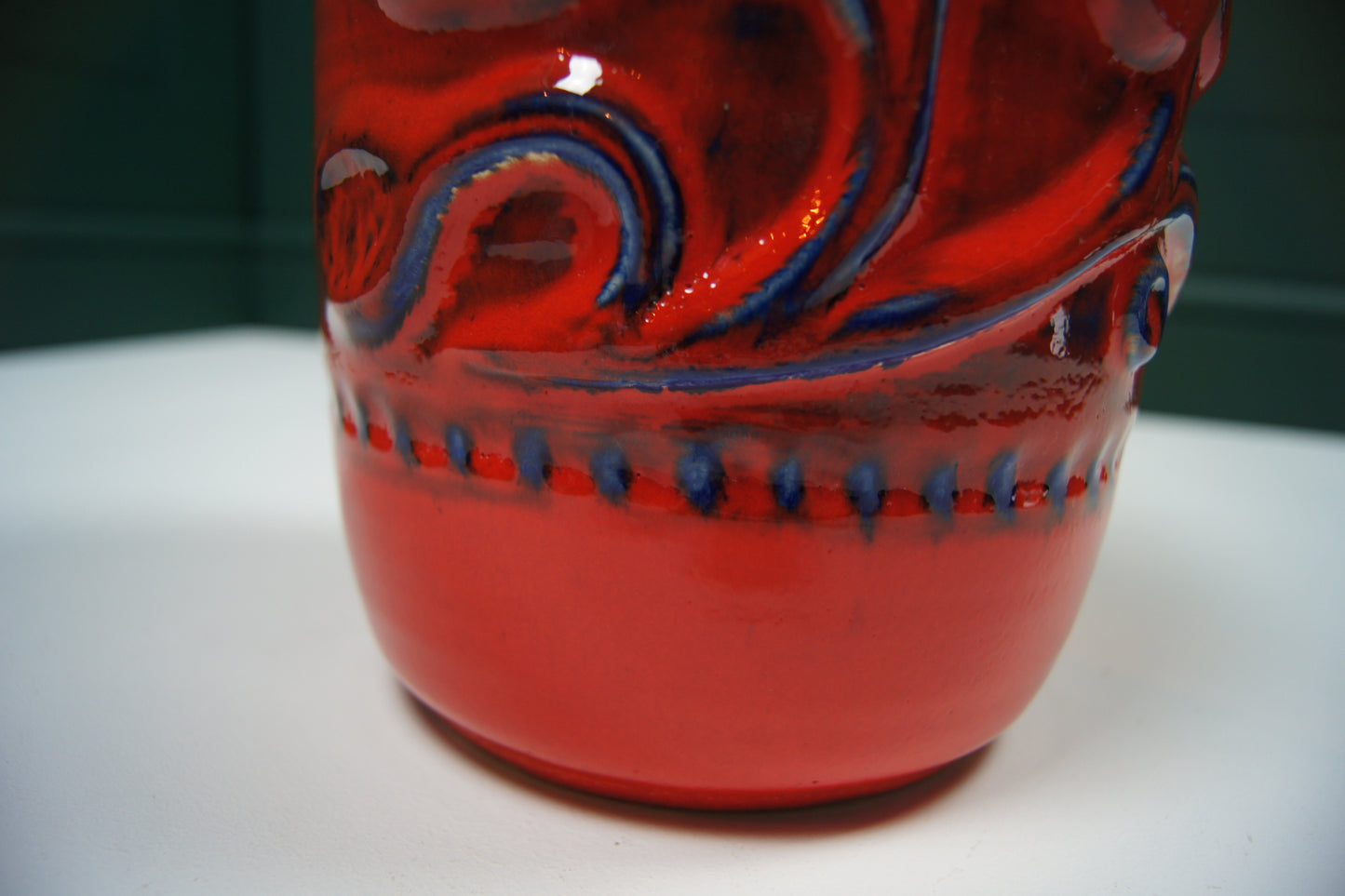 Large Red & Blue West German Vase '94-30'