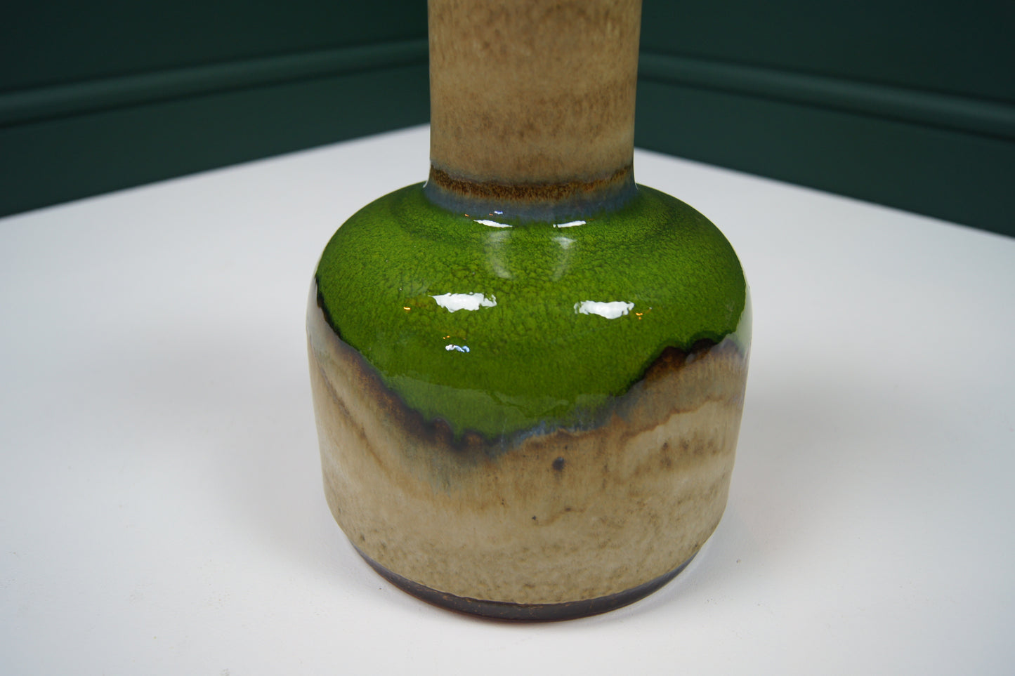 Medium Green & Brown West German Vase '602-10-30'