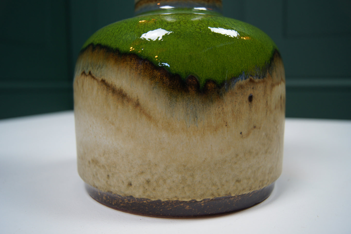 Medium Green & Brown West German Vase '602-10-30'