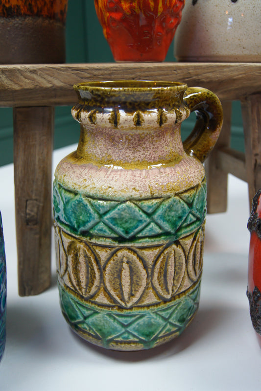 Medium Green & Brown West German Vase '93-25'