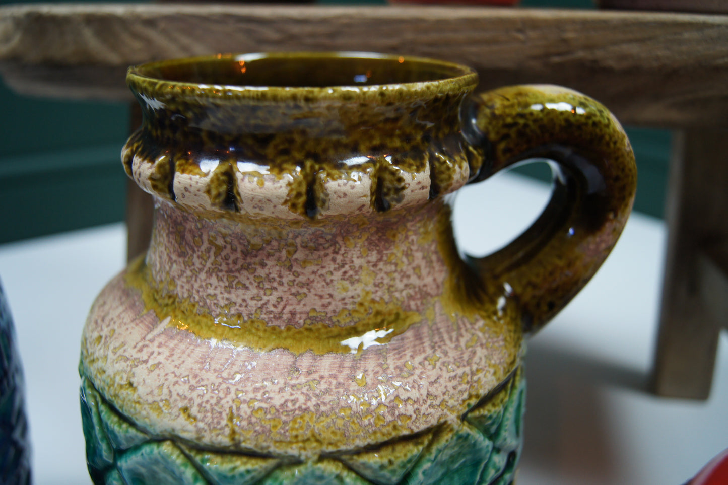 Medium Green & Brown West German Vase '93-25'