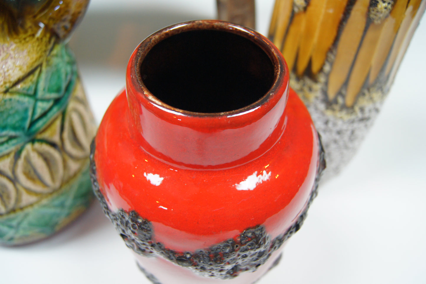 Small Red & Black 'Fat Lava' West German Vase