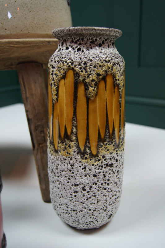 Medium Brown 'Fat Lava' West German Vase