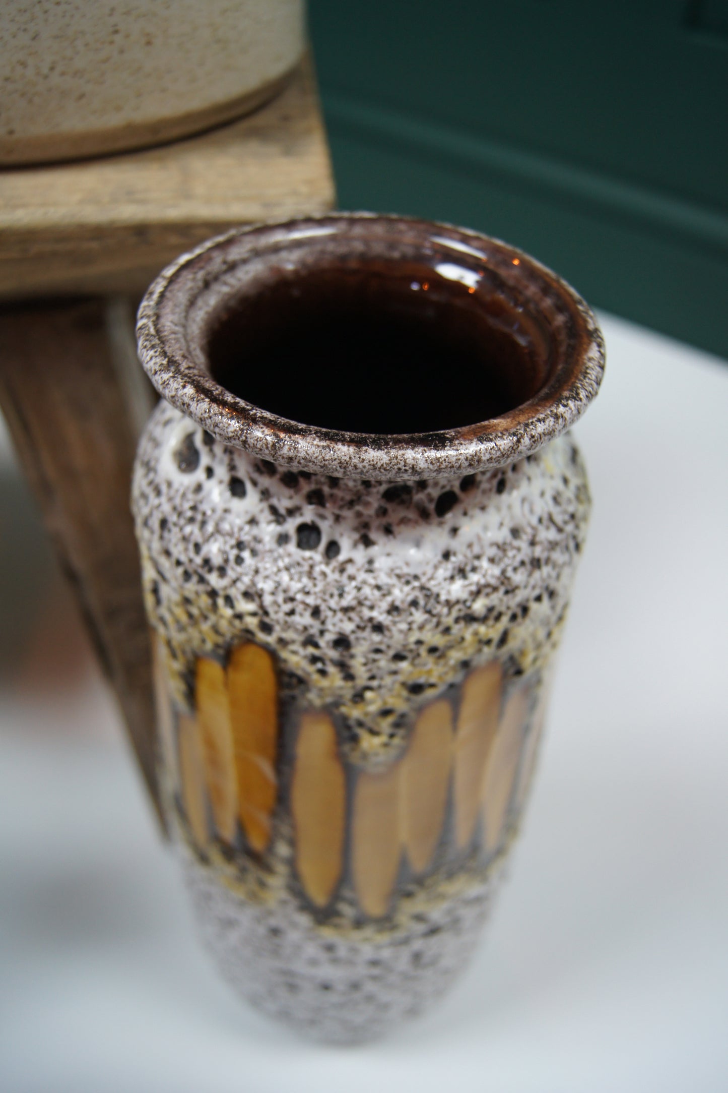 Medium Brown 'Fat Lava' West German Vase