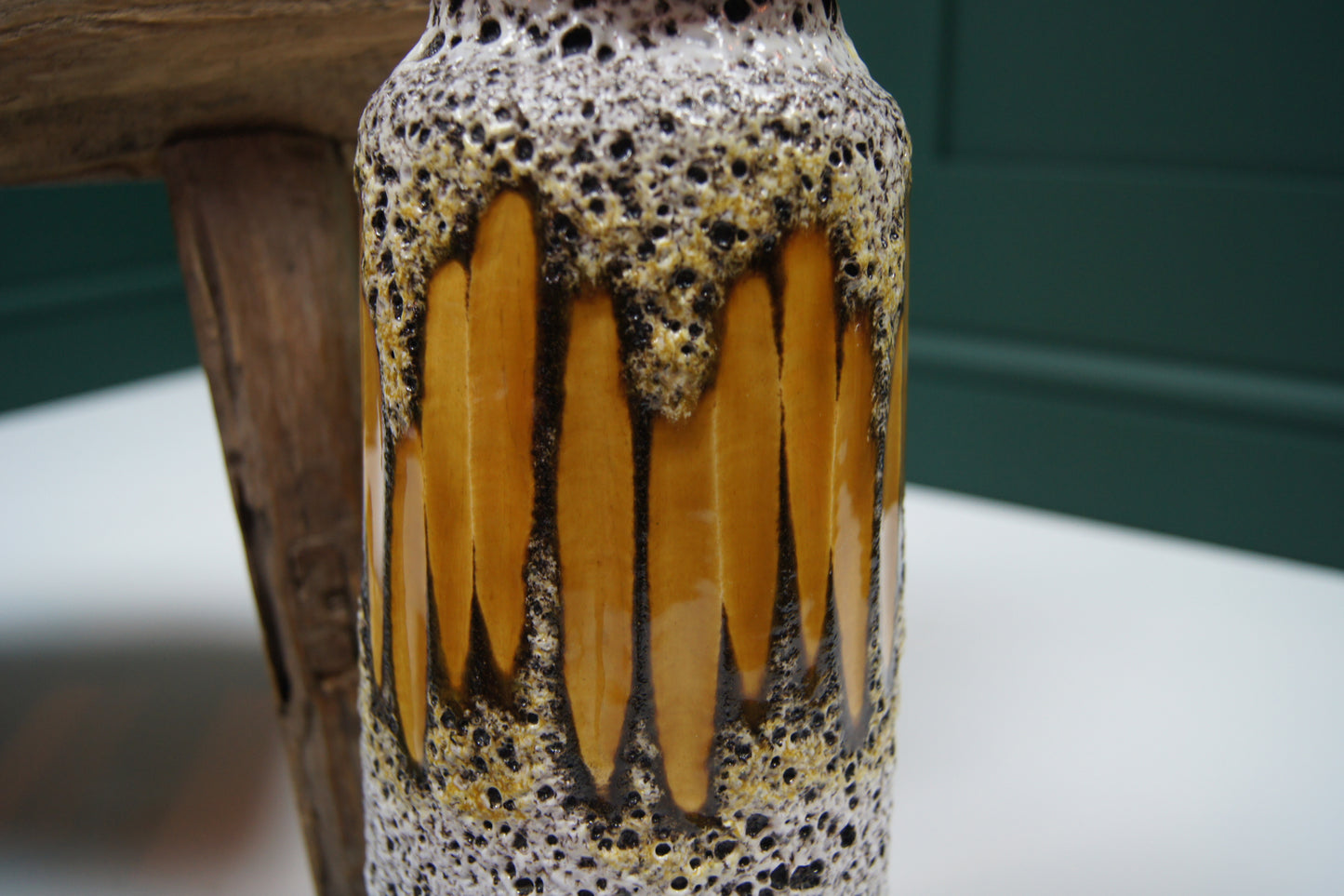 Medium Brown 'Fat Lava' West German Vase