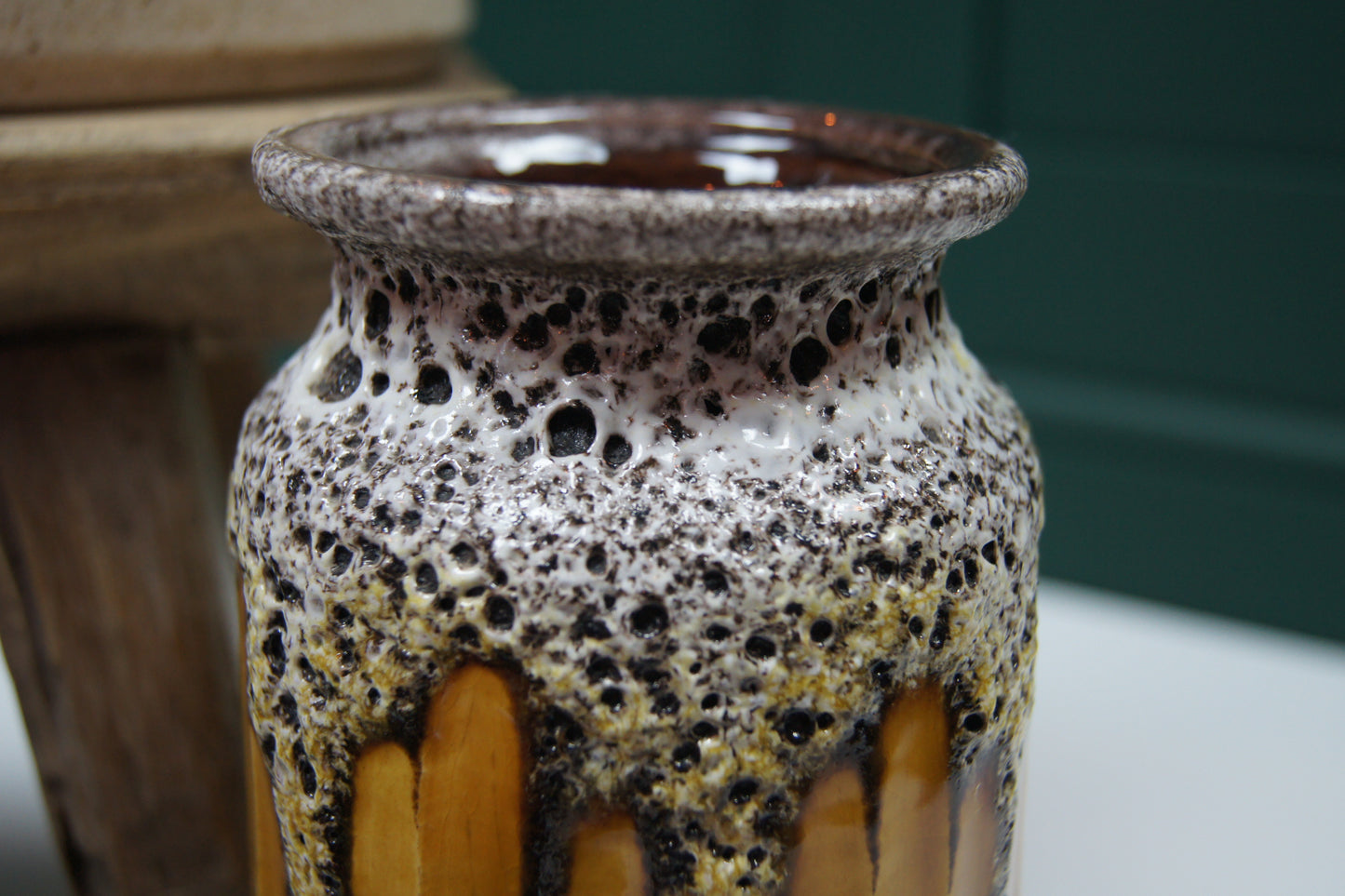 Medium Brown 'Fat Lava' West German Vase