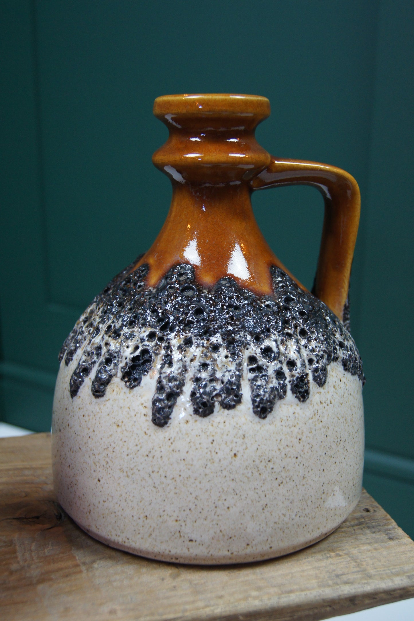 Small Brown & Cream 'Fat Lava' West German Vase '83-20'