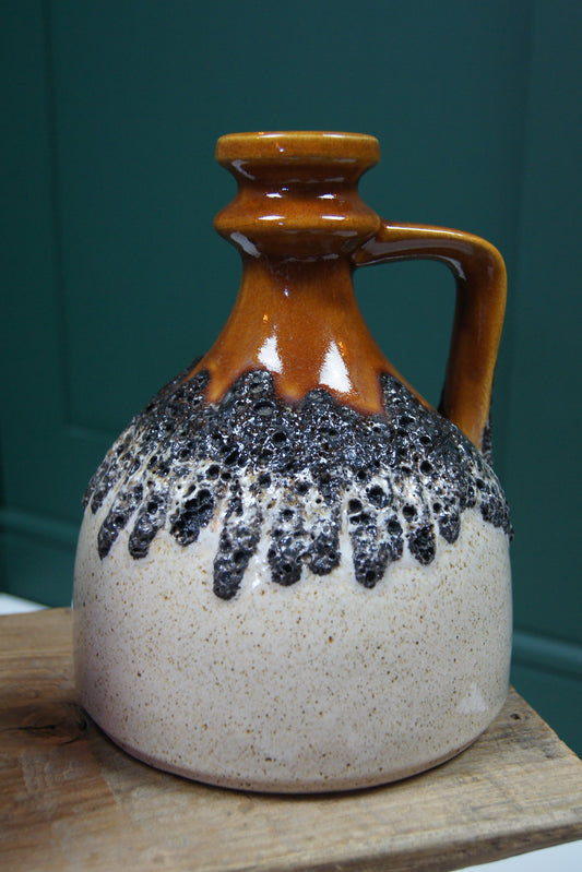 Small Brown & Cream 'Fat Lava' West German Vase '83-20'