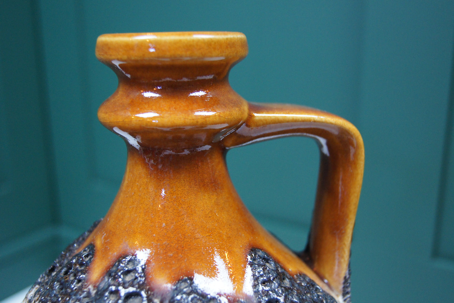 Small Brown & Cream 'Fat Lava' West German Vase '83-20'