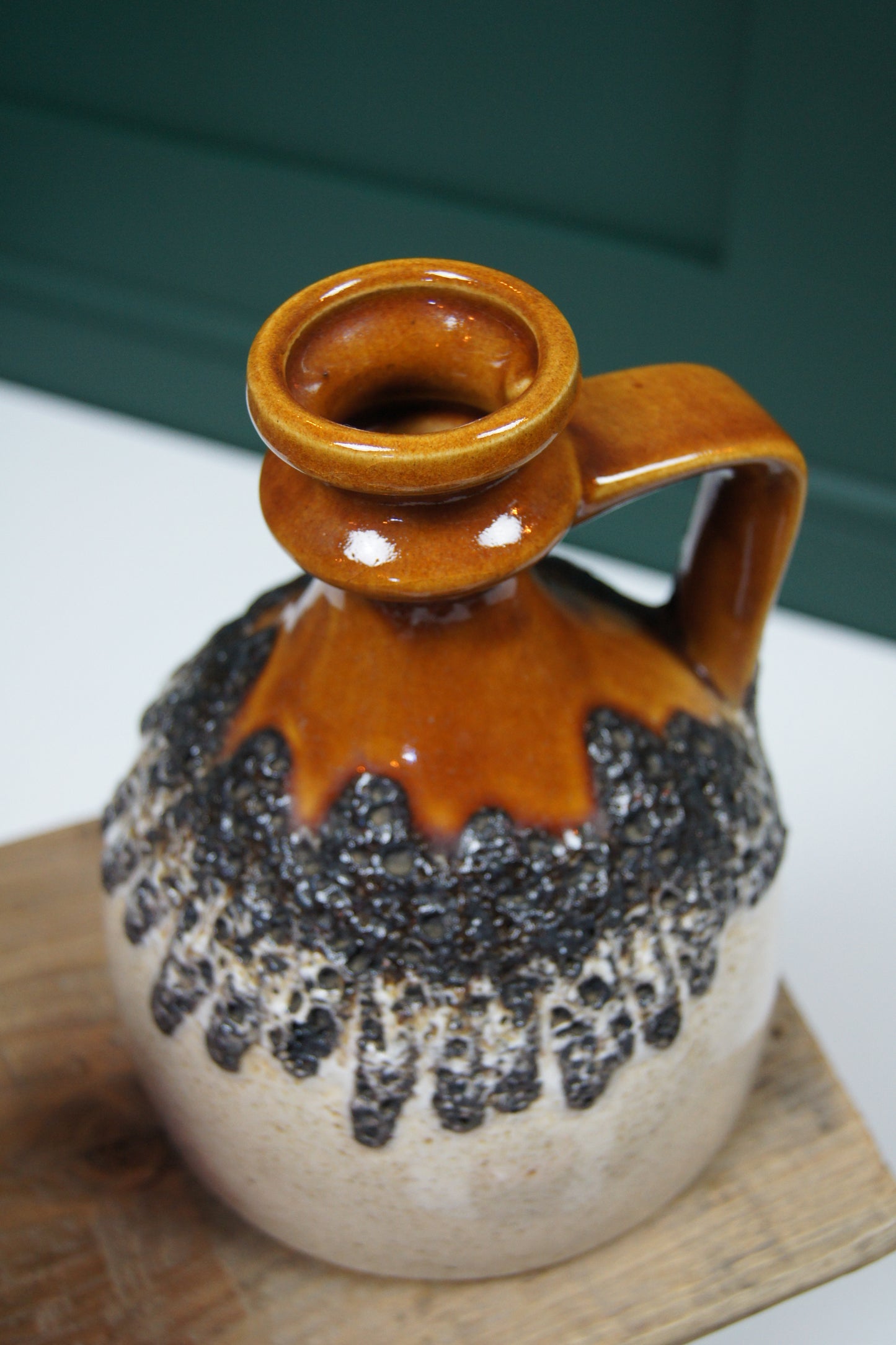 Small Brown & Cream 'Fat Lava' West German Vase '83-20'