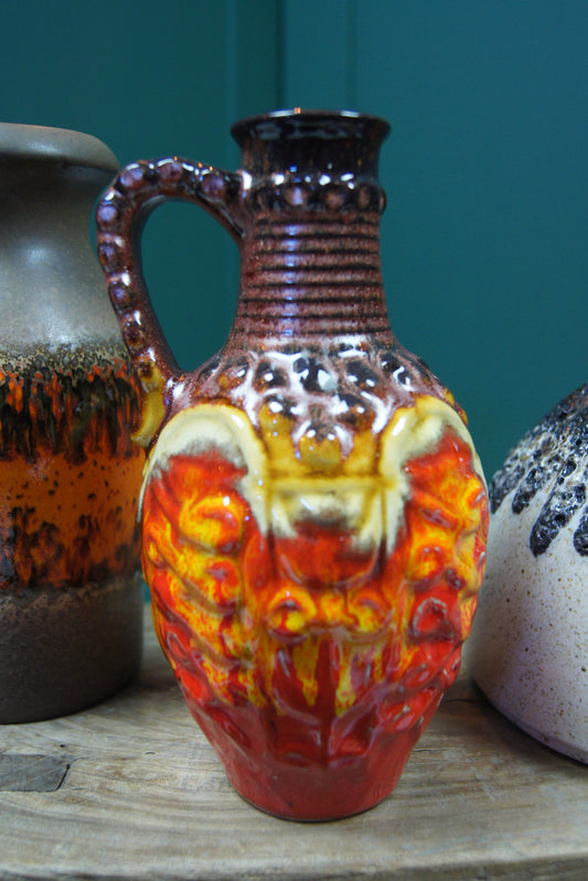 Small Orange & Yellow West German Vase