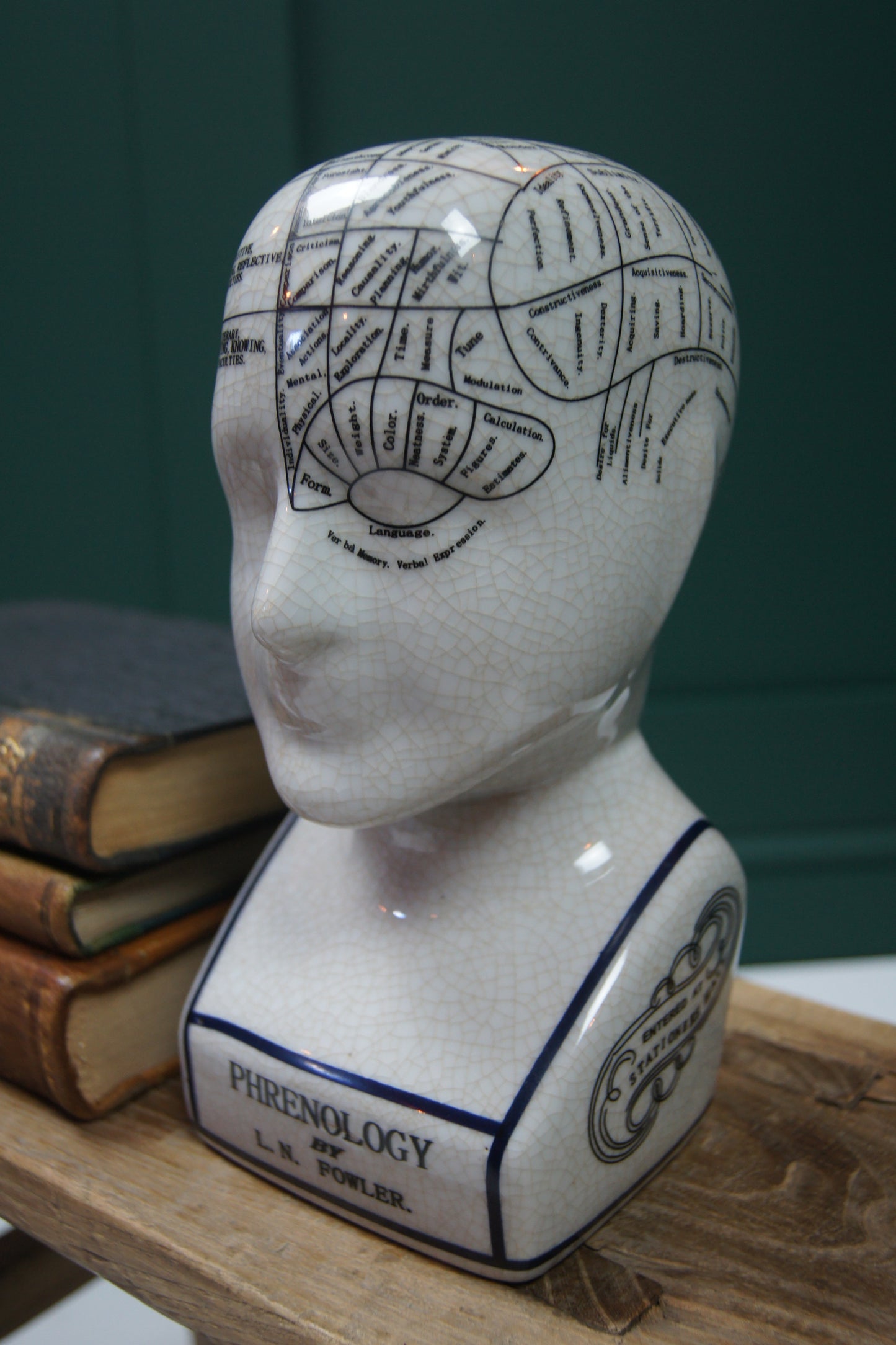 Ceramic Phrenology Head Ornament